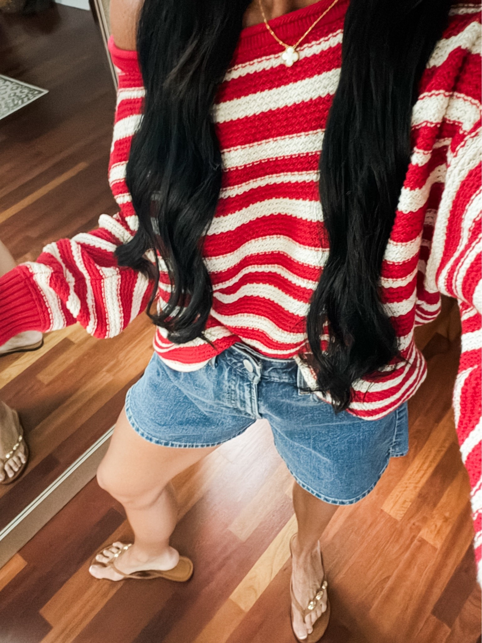Love this striped sweater for the 4th
Sized up to medium sweatshirt 
4 shorts
@Target

#LTKootd #LTKSeasonal #LTKSaleAlert