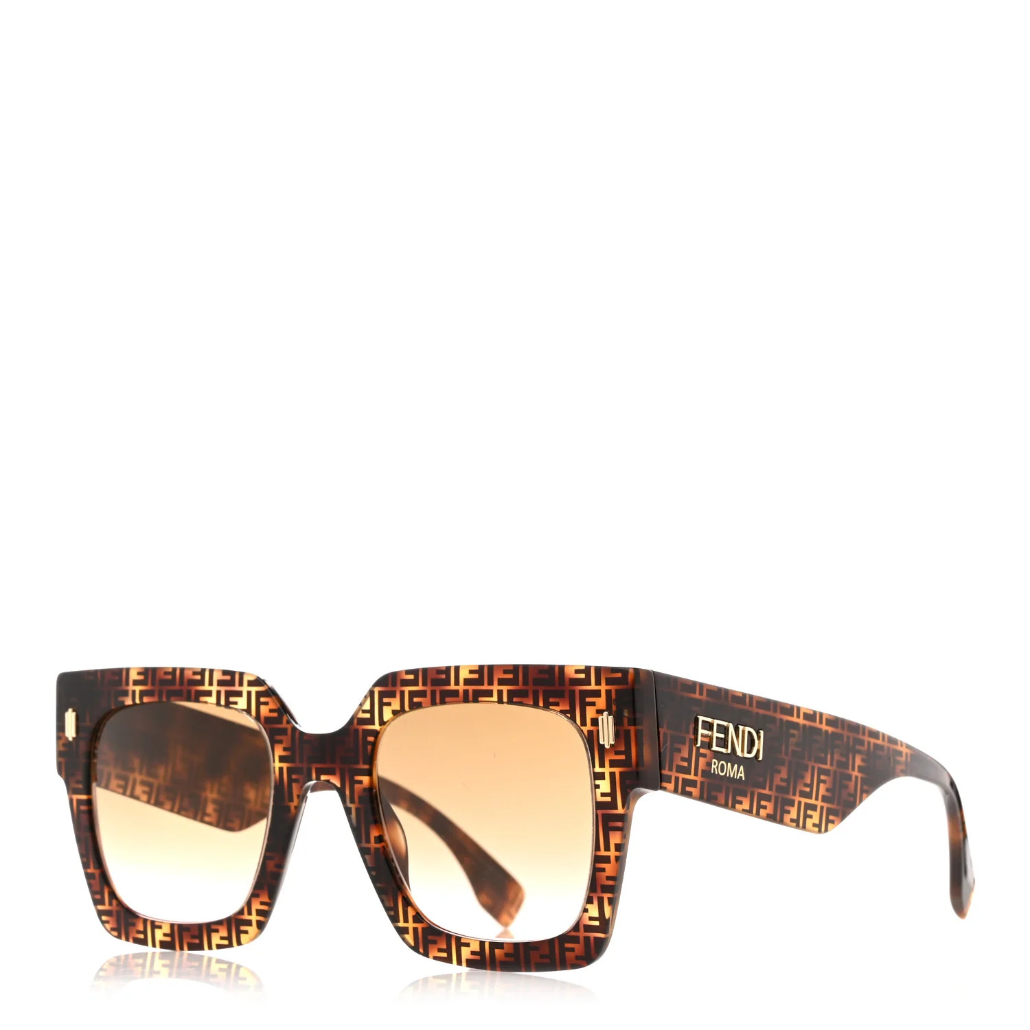 Acetate Fendi Square Sunglasses FF0457 Tortoise | FASHIONPHILE (US)