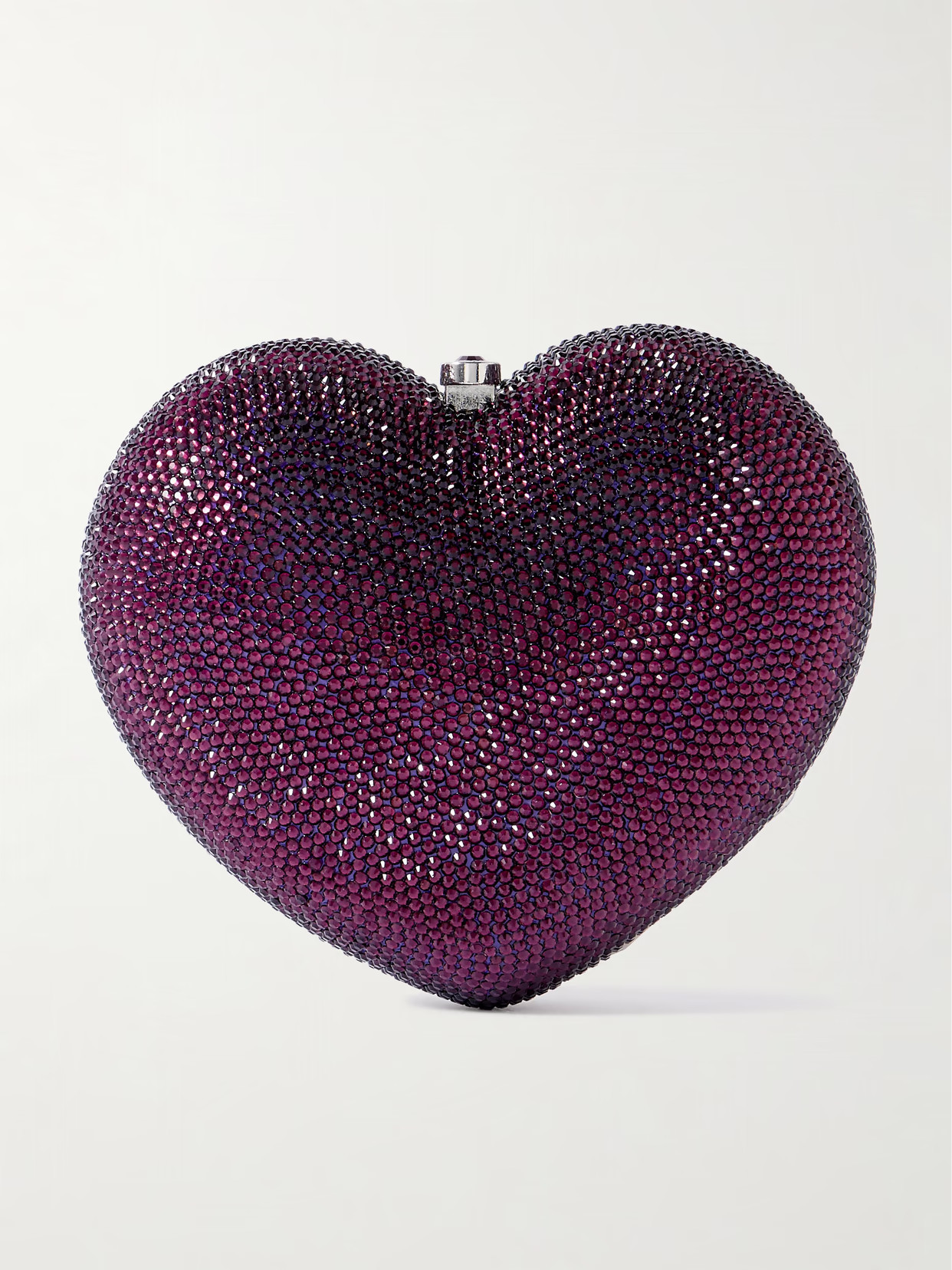 Judith Leiber Couture - Petit Coeur Crystal-embellished Silver-tone Clutch - Purple | NET-A-PORTER (US)
