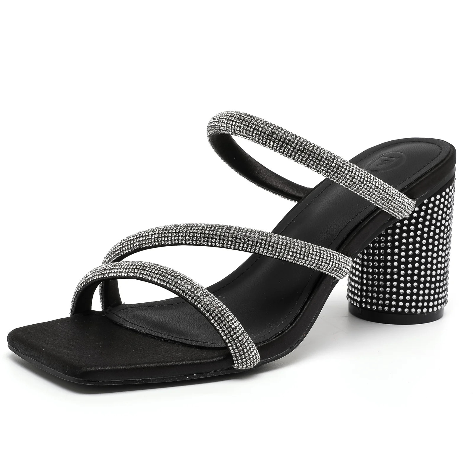 Womens Sandals Heels Dressy Summer Square Open Toe Sandals Holiday Party Wedding Dress Pumps Shoe... | Walmart (US)