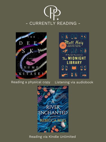 I think I can officially call myself a reader and here are the 3 books I'm currently rotating through. I'm realizing that I'm enjoying reading multiple books at a time in varying formats. An audio book for when I need to be productive. A physical book for when I'm home and in a cozy spot. A book on Kindle when I'm on the go.A river enchanted is my current book club book.

#LTKfindsunder50 #LTKfindsunder100 #LTKhome
