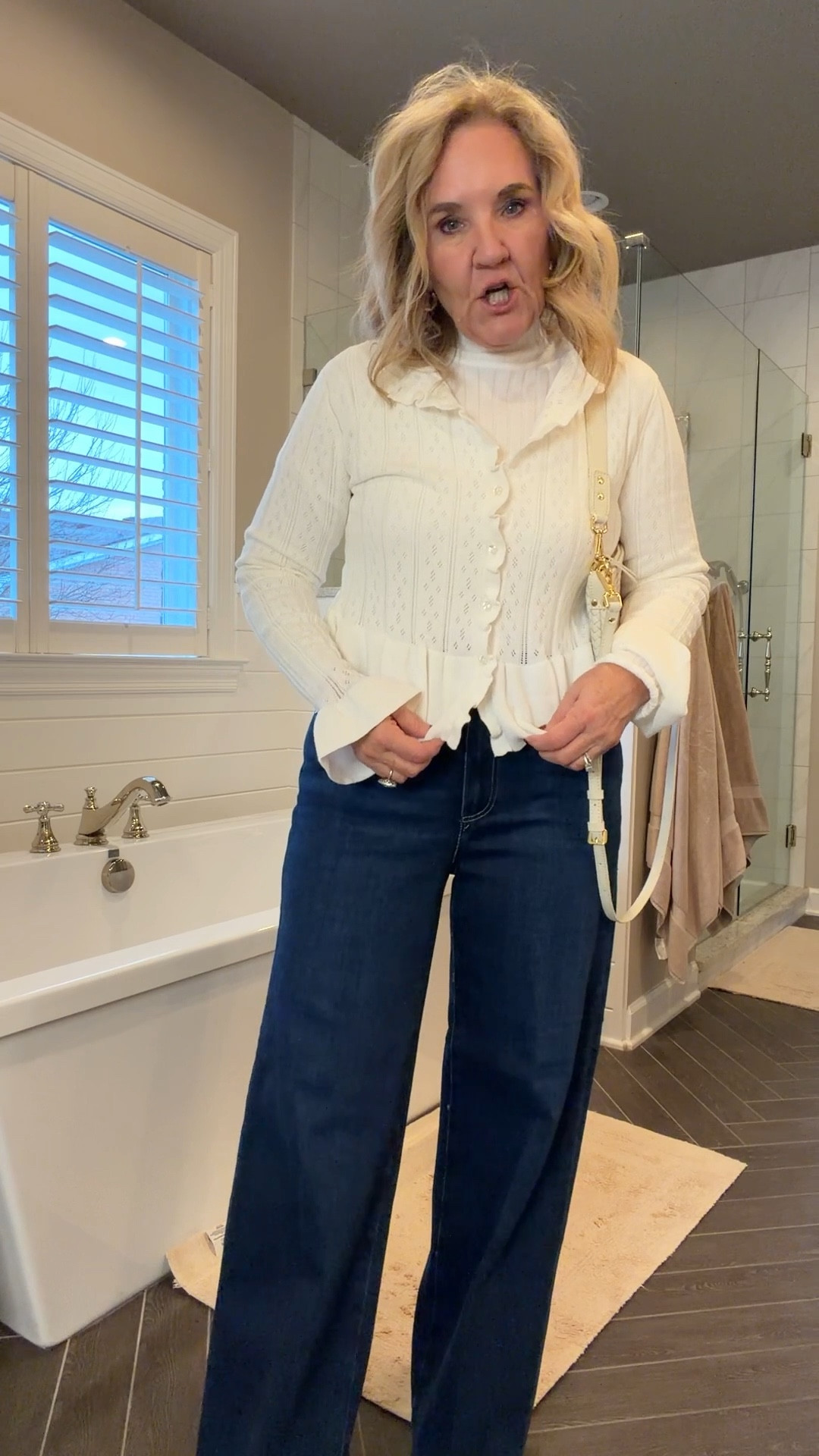 High low outfit 
Walmart sweater and mock neck size medium 
Paige premium denim size 29 
Boots on sale size up 1/2 
Bag is beautful leather 


#LTKPetite #LTKFindsUnder50 #LTKOver40