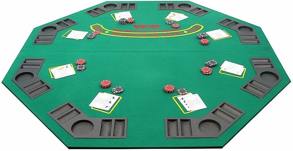 Folding Poker Table Top – 48-Inch Solid Wood Topper – Space for 8 Players – Blackjack Table... | Amazon (US)