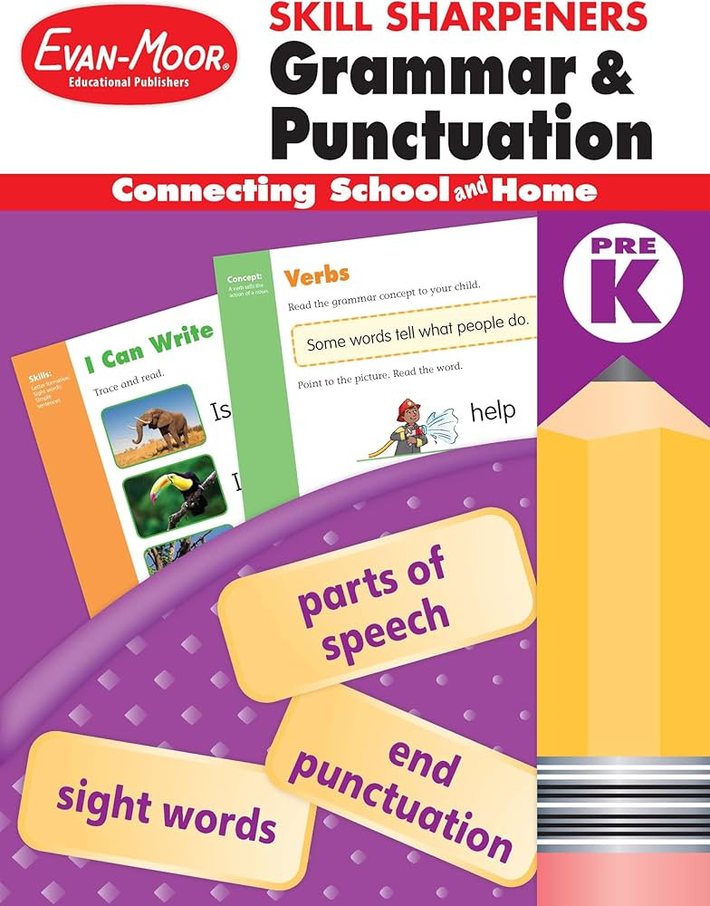 Evan-Moor Skill Sharpeners Grammar and Punctuation Grade Pre-K, Color Activity Book - Supplementa... | Amazon (US)