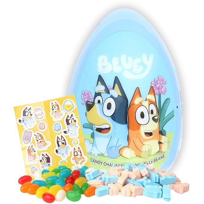 Bluey Jumbo Easter Egg with Assorted Treats, Includes Character Candy, Jelly Beans, and Stickers,... | Amazon (US)