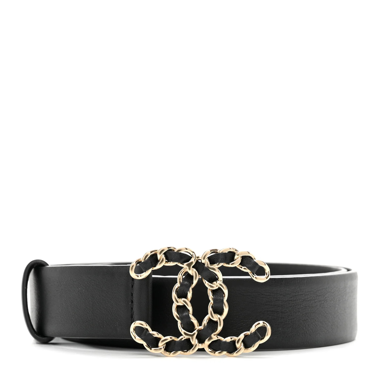 Lambskin CC Chain Belt 85 34 Black | FASHIONPHILE (US)
