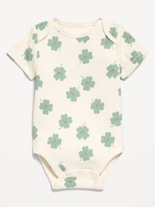 Printed Unisex Short-Sleeve Ribbed Bodysuit for Baby | Old Navy (US)