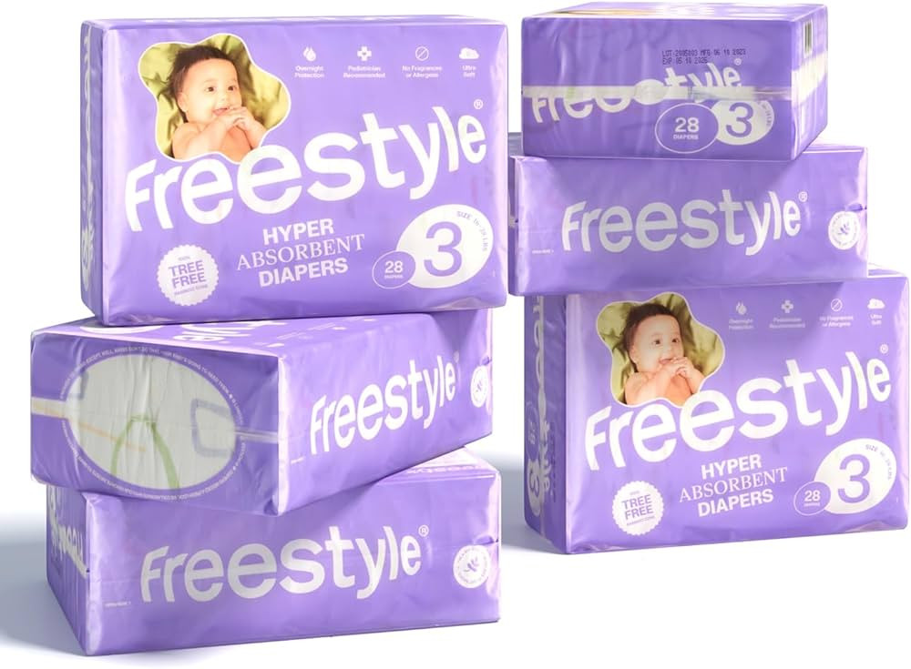 Freestyle Diapers – (Size 3) Hyper Absorbent & Non-Toxic – Disposable Diapers for Sensitive S... | Amazon (US)