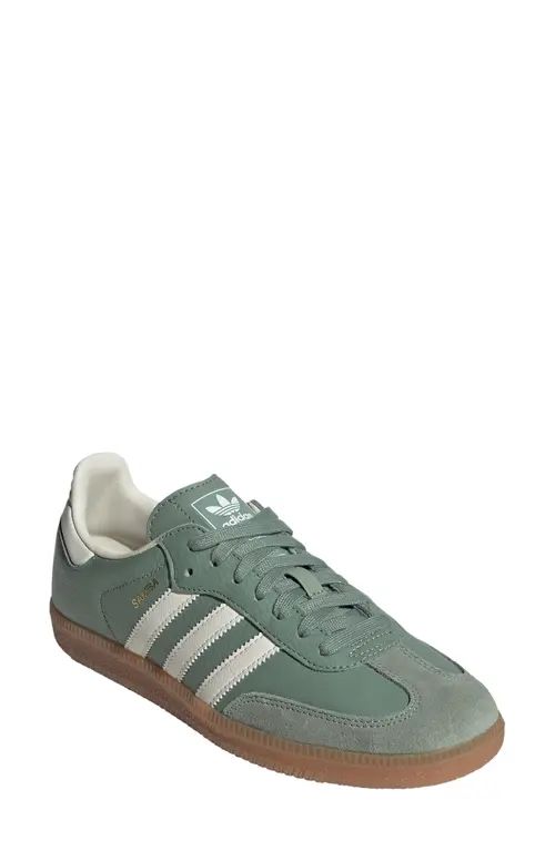 adidas Samba Sneaker in Silver Green/chalk/gum 3 at Nordstrom, Size 8 | Nordstrom