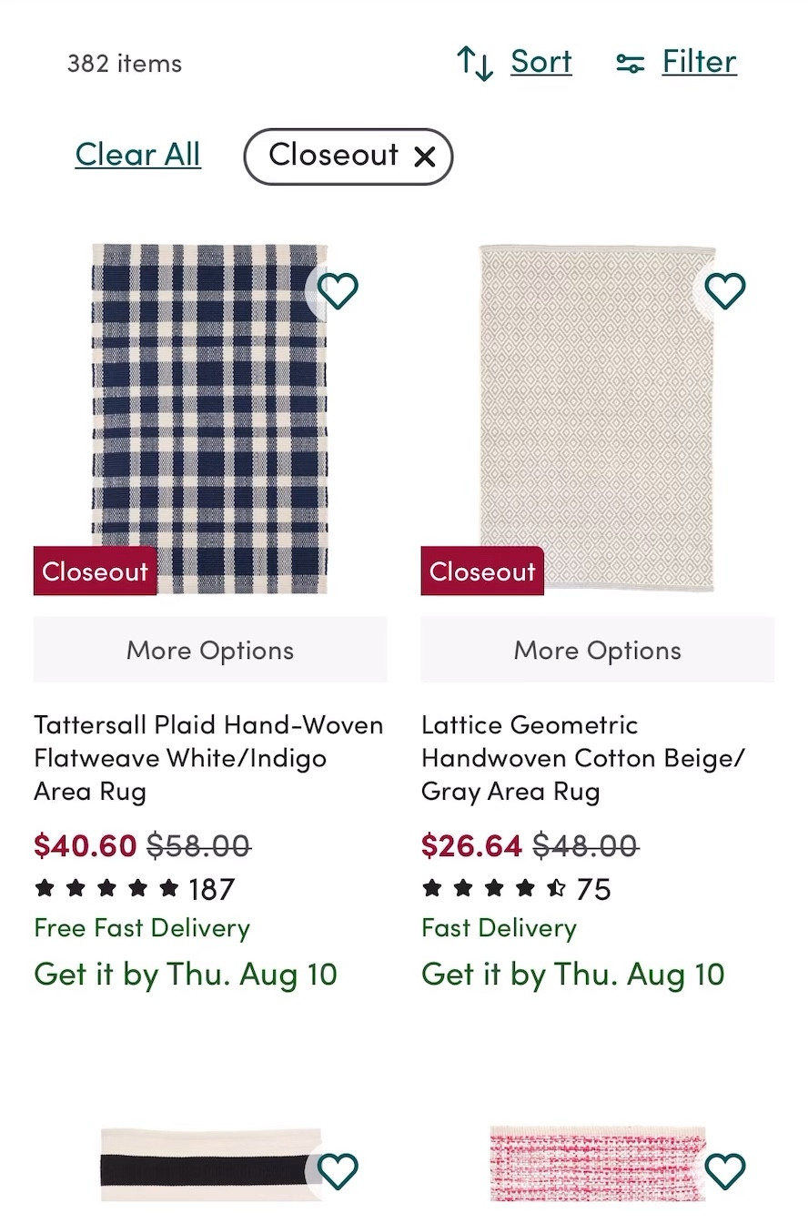 You won’t believe what I found on Wayfair – they have a whopping 300+ options of Dash & Albert and Annie Selke rugs on clearance! These rugs are not only super stylish, but they’re also durable and easy to clean. Talk about a win-win! Don’t miss out on this amazing deal to add some flair and practicality to your home decor. Happy rug shopping! 🛍️



#LTKunder100 #LTKhome #LTKsalealert