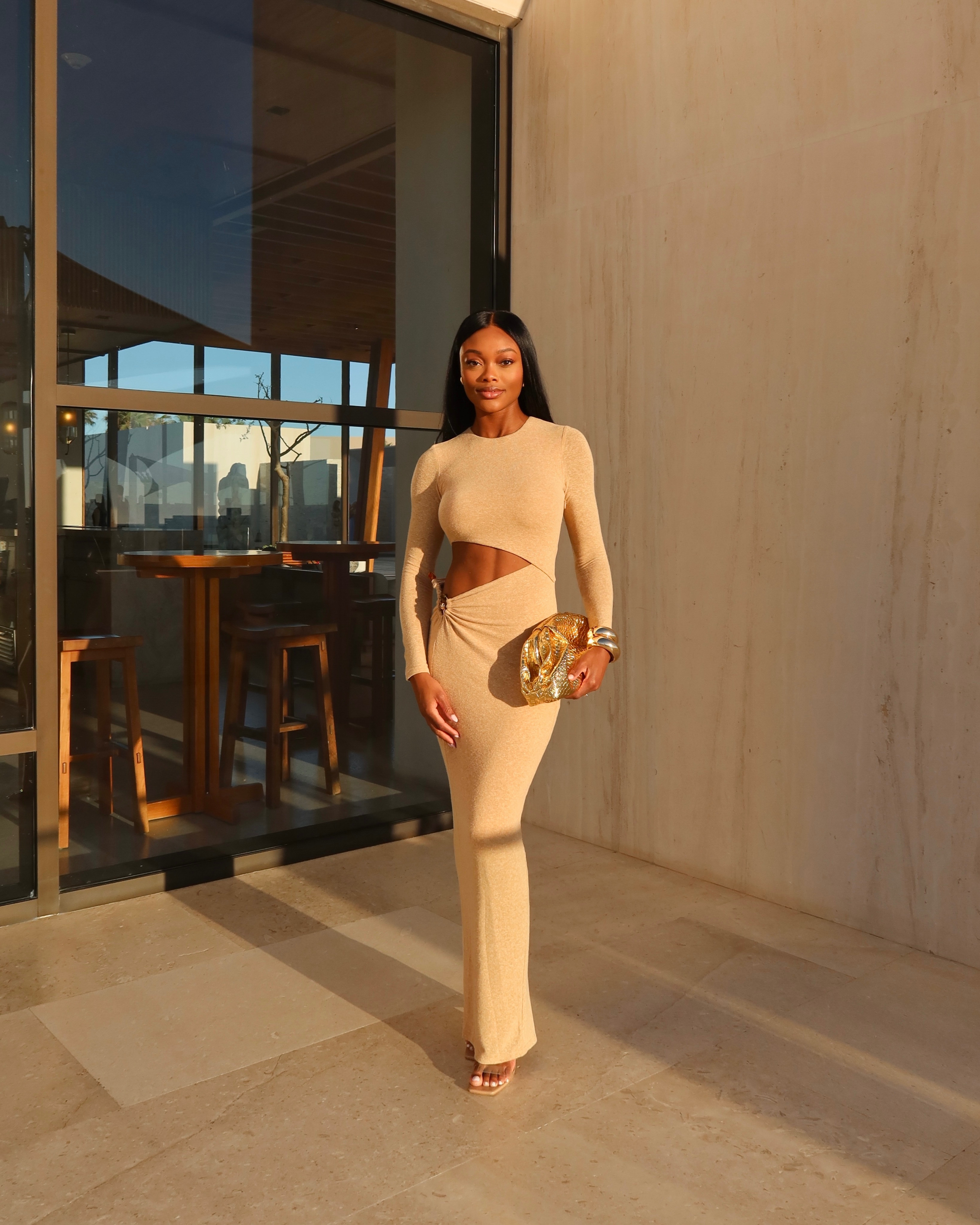 Golden hour in this stunning beige cutout dress! I am wearing a size small.  

 

#LTKSeasonal #LTKTravel #LTKShoeCrush