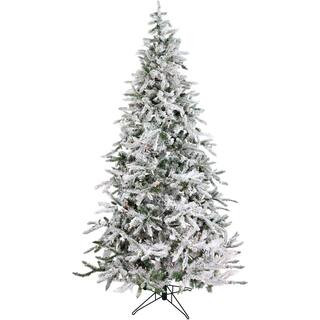 9 ft. Pre-lit Flocked Mountain Pine Artificial Christmas Tree with 800 Clear Smart String Lightin... | The Home Depot