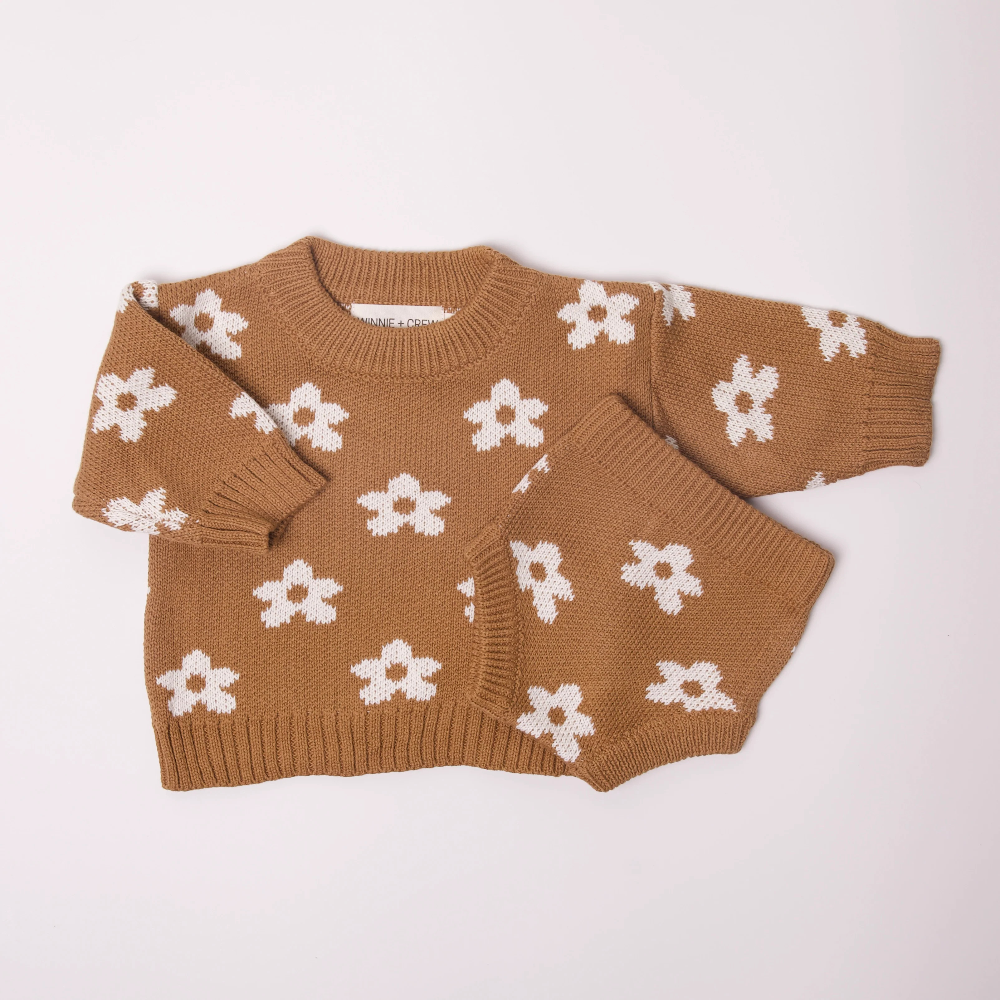 Baby and Toddler - Floral Knit Set for Winter | Winnie and Crew
