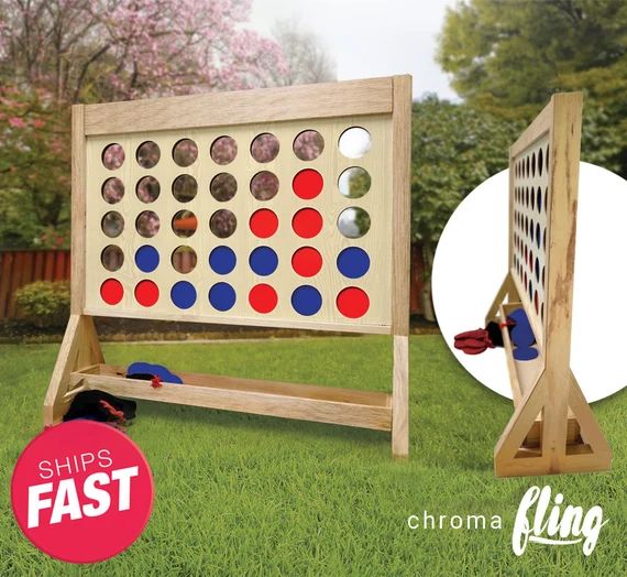 Plain Giant Fast Four Game with Travel Bag - Giant Connect 4 - Outdoor Lawn Game - Jumbo Connect ... | Etsy (US)