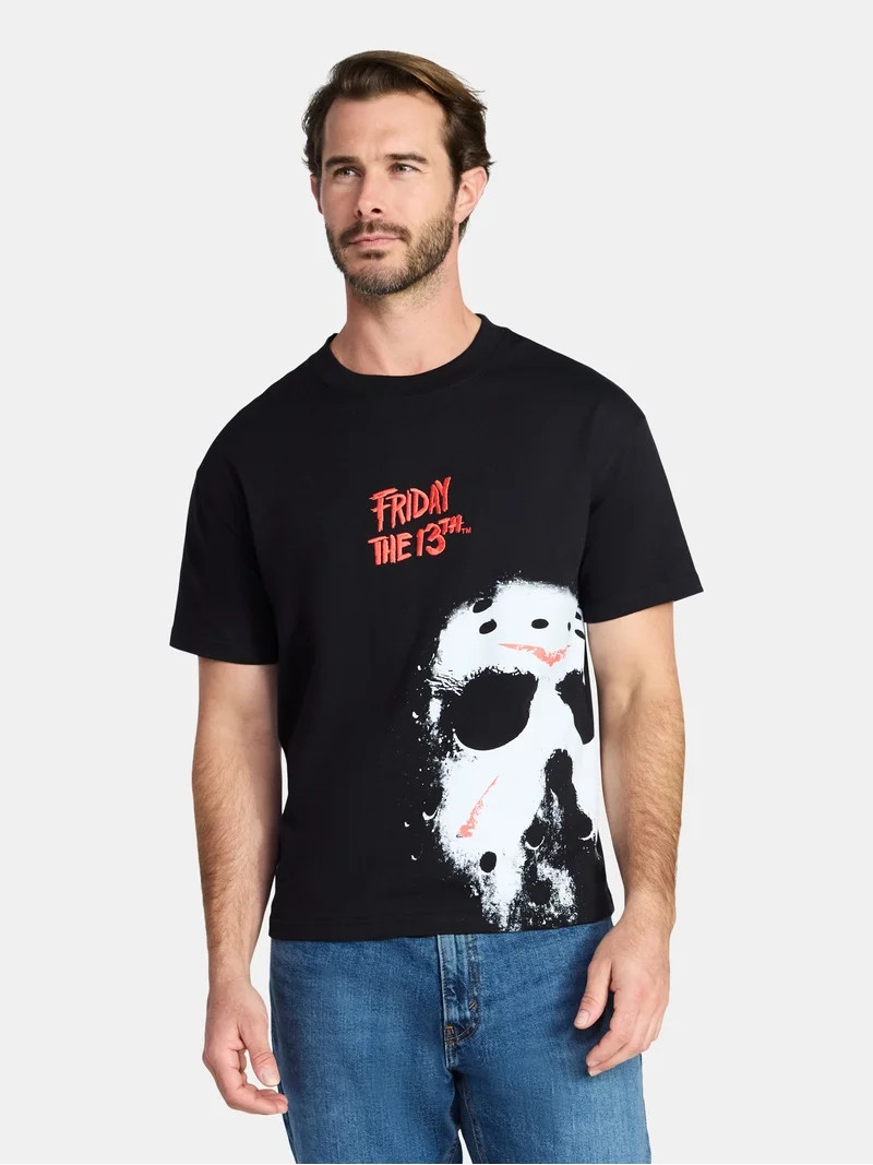 Friday the 13th Men's and Big Men's Cropped Graphic Tee, Sizes XS-3XL | Walmart (US)