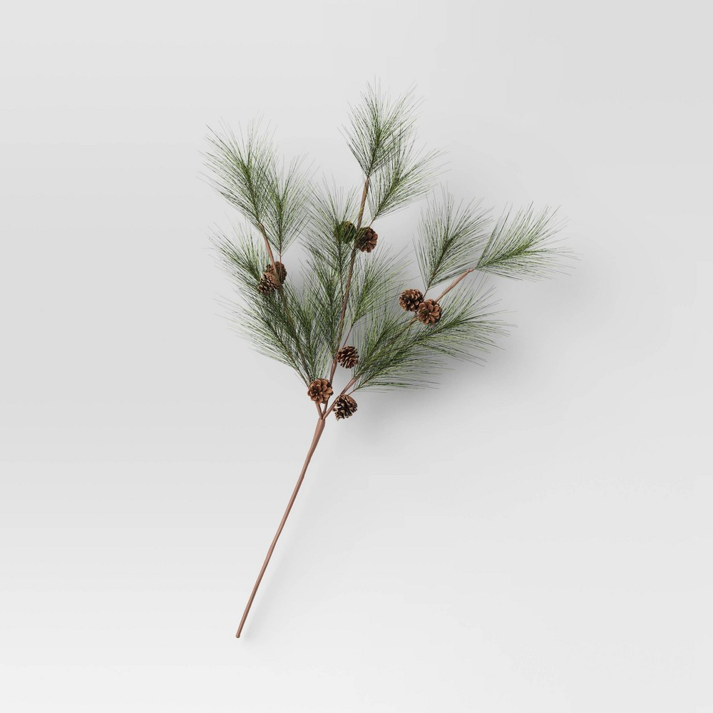 40"" Hard Needle Stem with Pinecones Arrangement Green/Brown - Threshold | Target