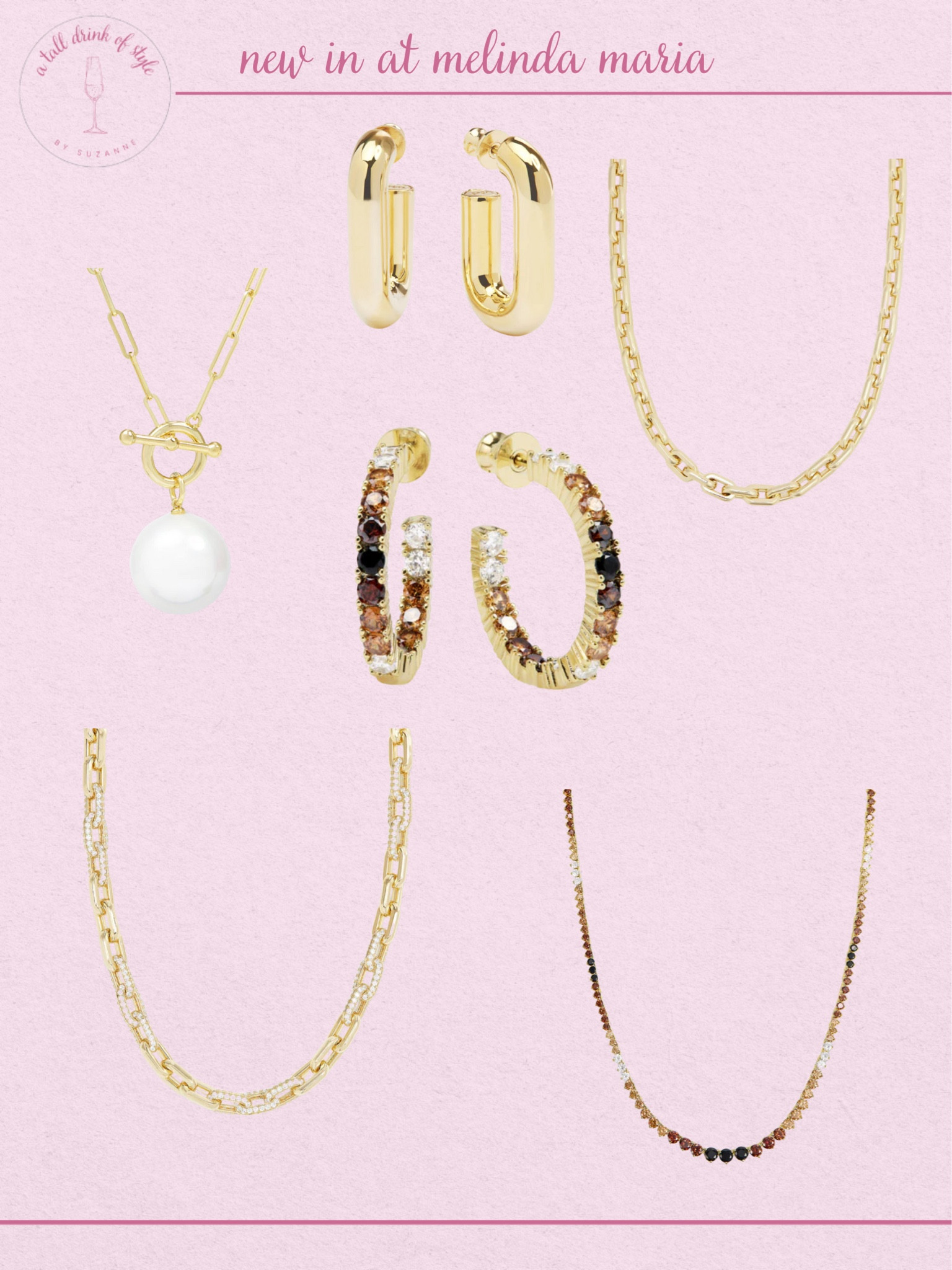 New in at Melinda Maria

Chocolate ombré necklace and earrings, gold necklace with pearl, gold hoops, gold chain

#LTKWorkwear #LTKOver40 #LTKStyleTip