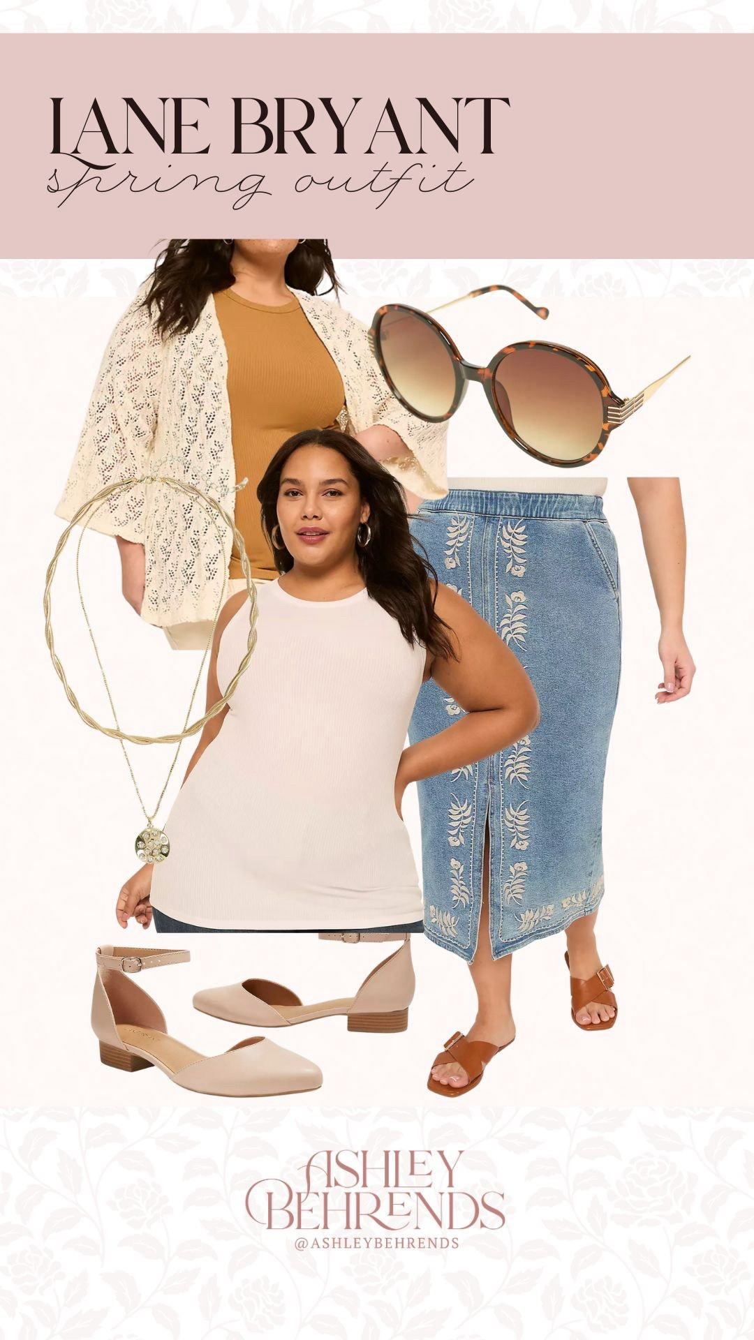 I love all the gorgeous spring 🌼 pieces from @Lane Bryant right now. This outfit would be perfect for a day out with the bestie, the floral embroidery work ok this denim midi skirt is beautiful and the open cardi gives the arms some coverage without being too hot. 
Spring outfit inspo, plus size brunch outfit inspo 

#LTKPlusSize #LTKSaleAlert #LTKSeasonal