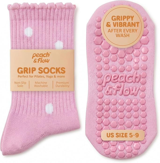 Peach & Flow Pilates Grip Socks for Women | Studio-Quality Non-Slip Reformer & Barre Socks | Arch... | Amazon (US)