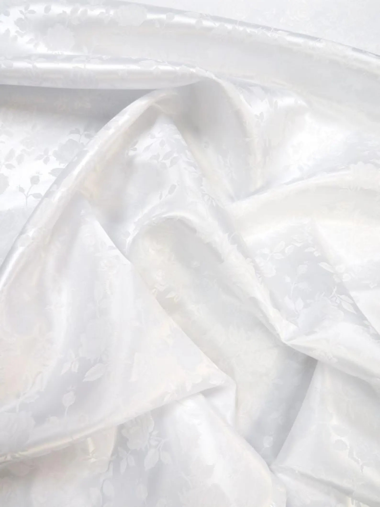 Floral Rose Jacquard Satin Fabric - WHITE - 60" Width Sold By The Yard | Etsy (Global)