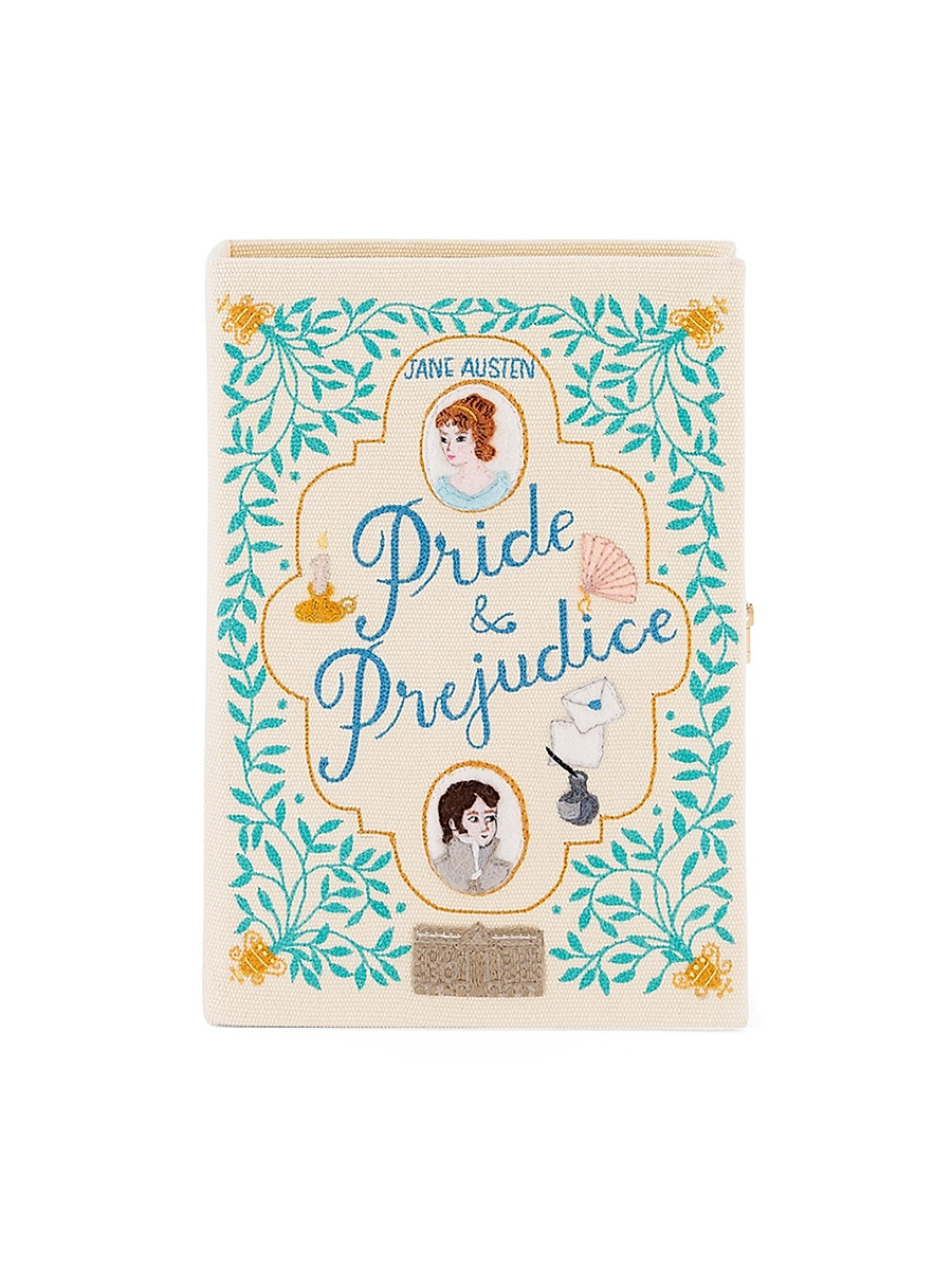 Women's Pride And Prejudice Embroidered Book Clutch - Ivory | Saks Fifth Avenue