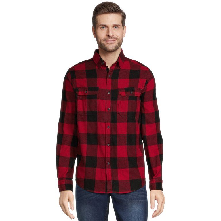 George Men's Long Sleeve Flannel Shirt | Walmart (US)