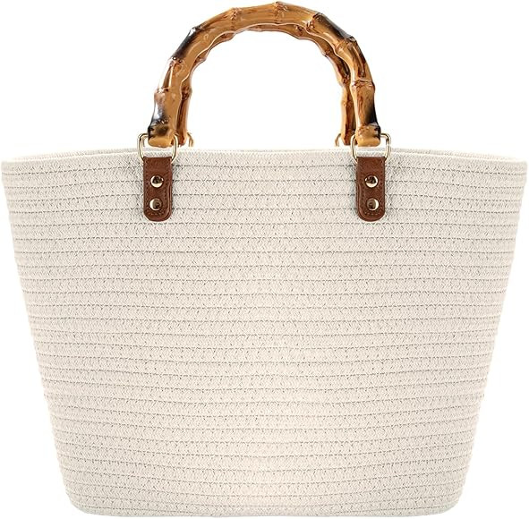 MengH-SHOP Handtasche Große Sommer Strandtasche Handgewebte Shopper Tasche mit Griff Frauen Henk... | Amazon (DE)