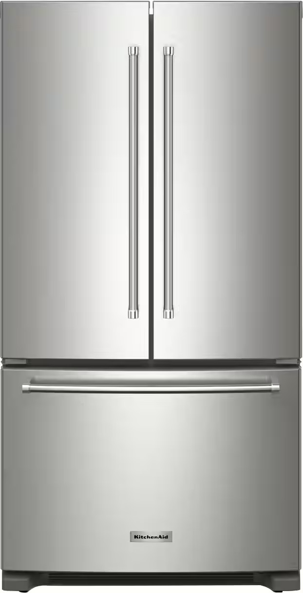 KitchenAid 20 Cu. Ft. French Door Refrigerator with Interior Water Dispenser Stainless Steel KRFC... | Best Buy U.S.
