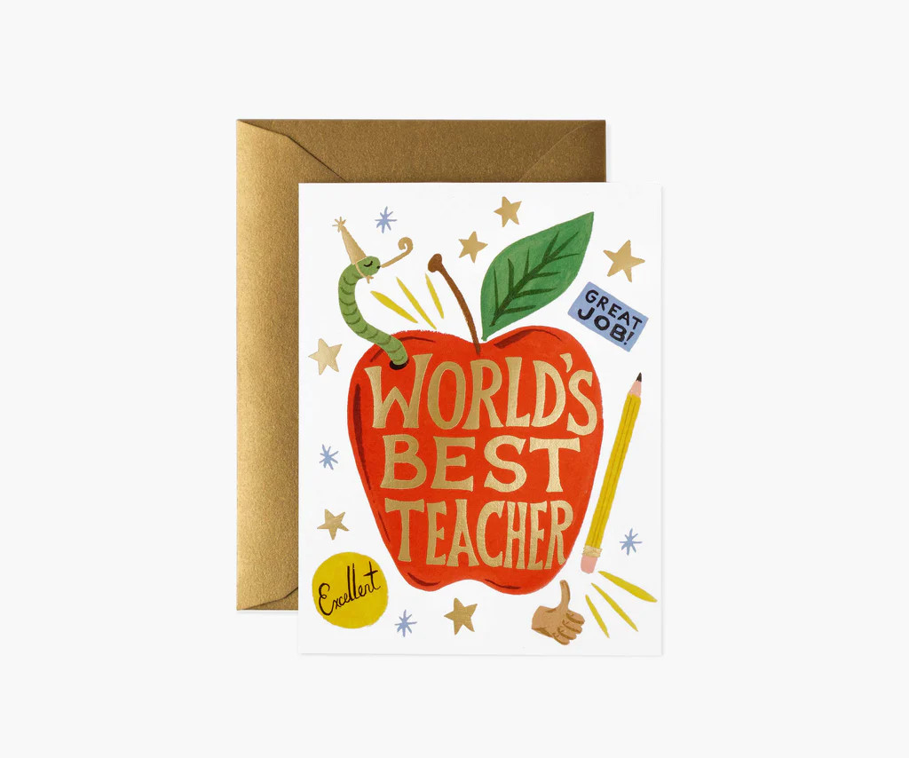 World's Best Teacher Everyday Card - Single Card | Rifle Paper Co.