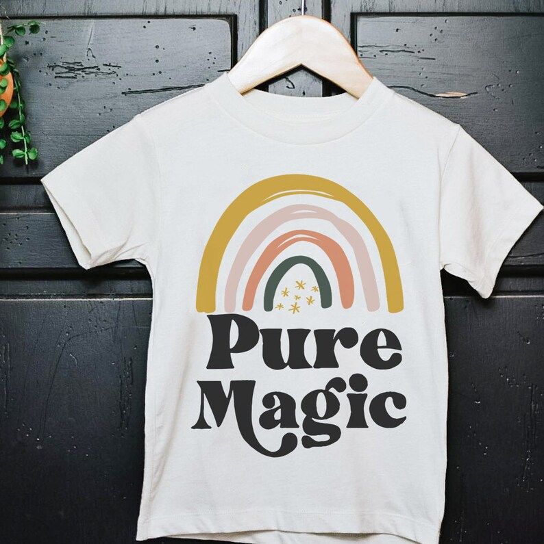 Pure Magic Kids Tee, Rainbow Retro Kids Tee, Pure Magic retro, Rainbow Baby, Newborn Gift, Newbor... | Etsy (US)