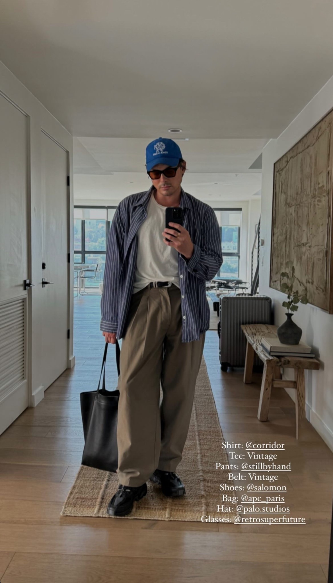 Fit Breakdown 

Shirt: @corridor
Tee: Vintage
Pants: @stillbyhand
Belt: Vintage
Shoes: @salomon
Bag: @apc-paris
Hat: @palo.studios
Glasses: @retrosuperfuture

#LTKItBag #LTKMens #LTKStyleTip