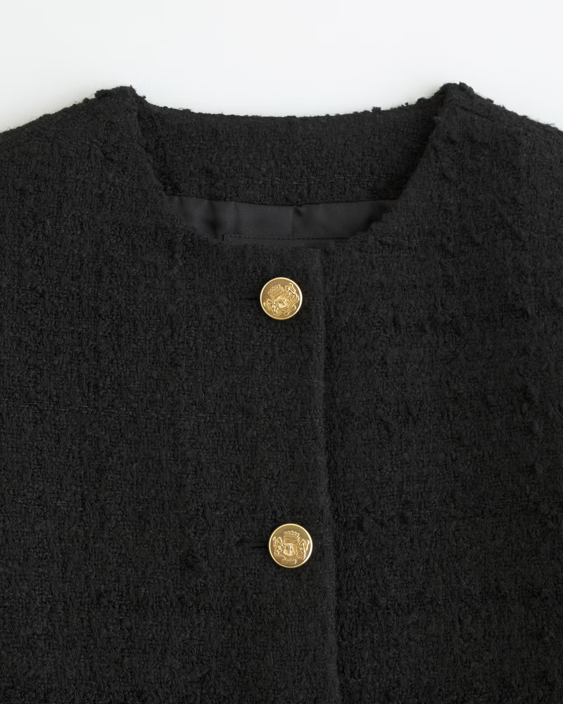 Collarless Tweed Jacket | Abercrombie & Fitch (US)