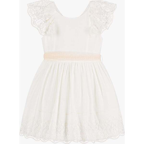 Lace Ruffle Summer Dress, White | Maisonette