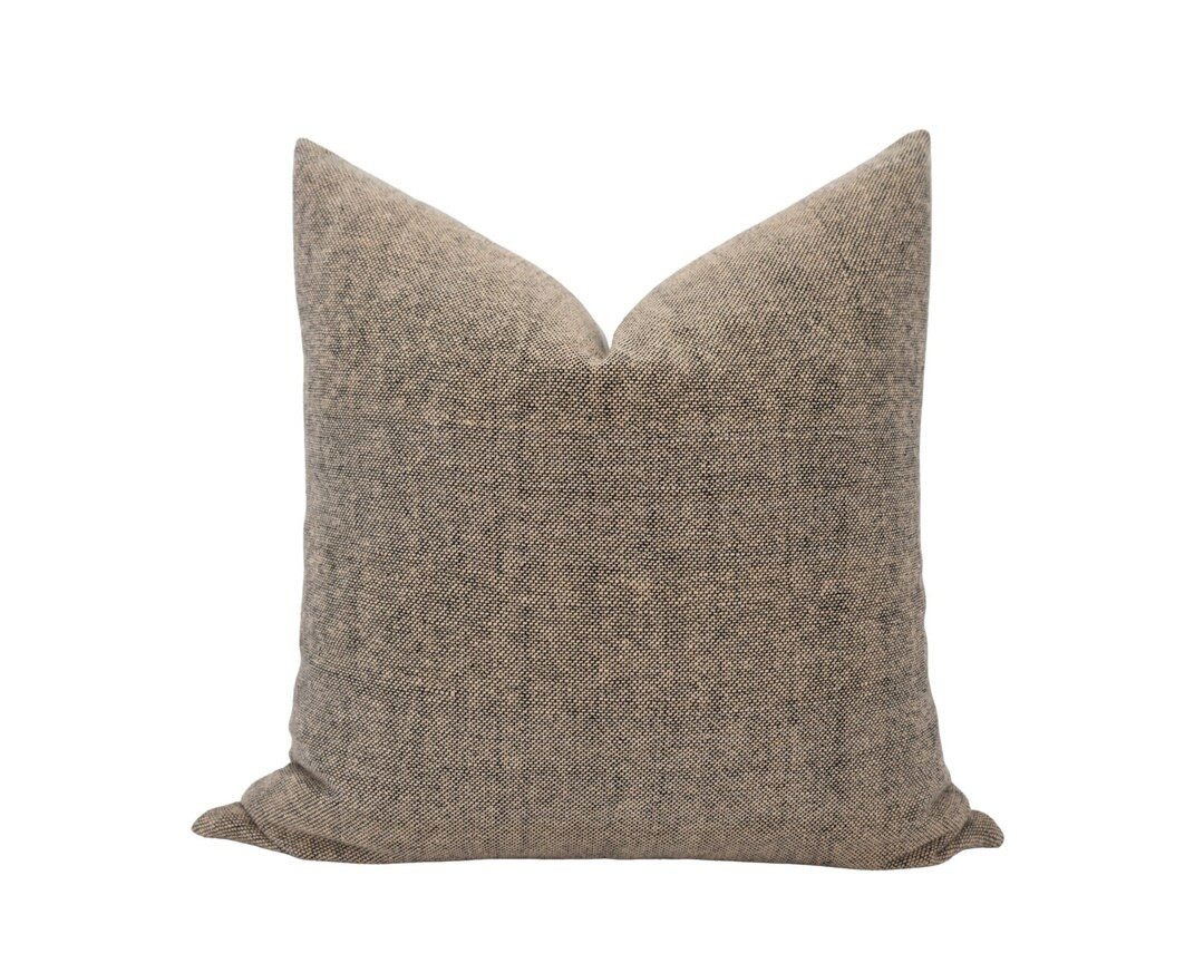 MORGAN Light Brown Pillow Cover Mélange Brown Pillow Brown - Etsy | Etsy (US)