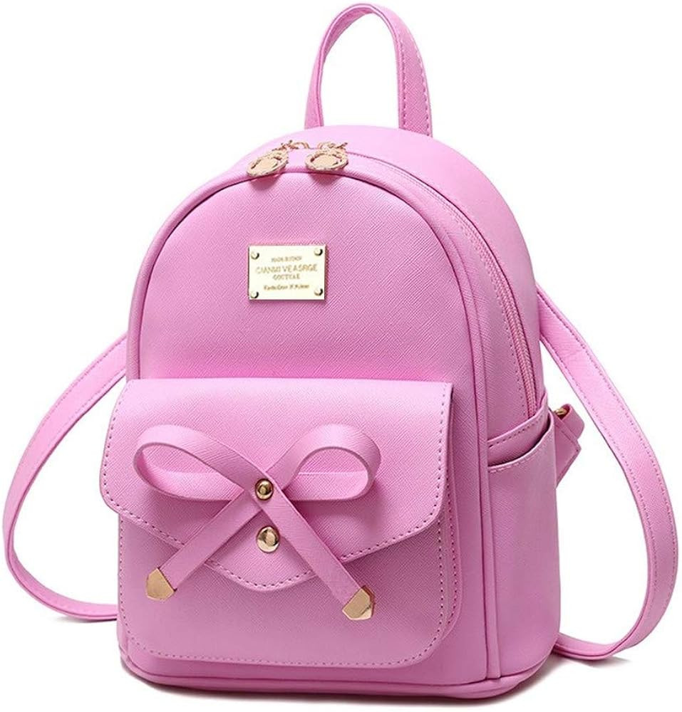 Girls Bowknot Cute Mini Leather Backpacks Purses Small Daypacks Shoulder Bag Gifts for Teen Girls Wo | Amazon (US)