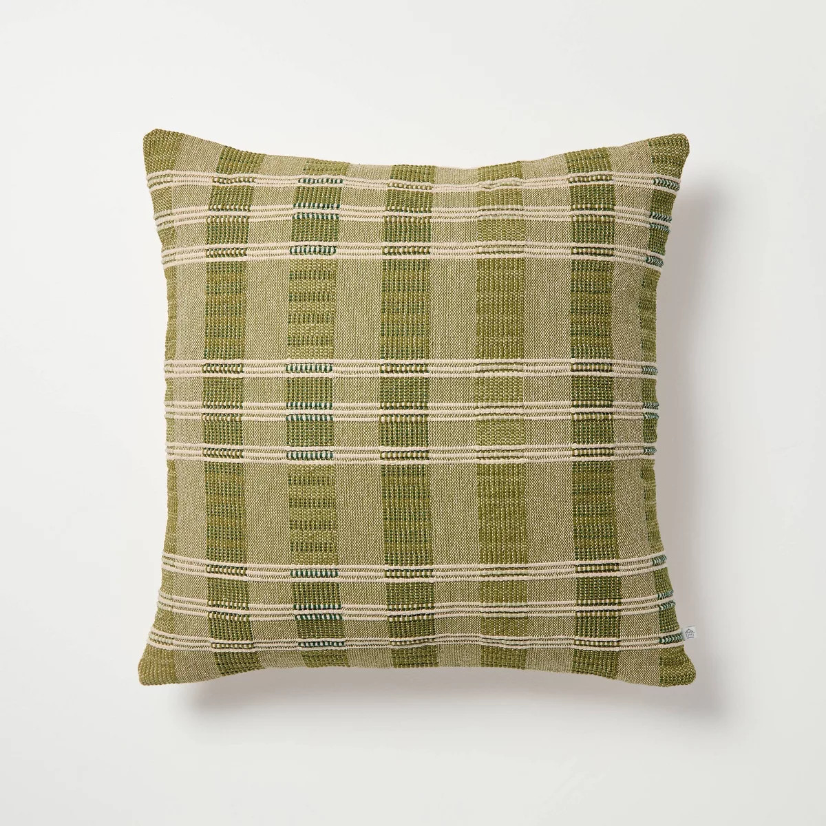 24"x24" Stripe Square Toss Pillow Green/Tan - Hearth & Hand™ with Magnolia | Target