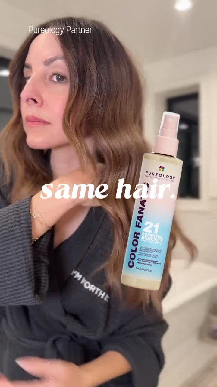 This BEFORE vs AFTER is actually insane. 
Same hair just way shinier, smoother, and actually hydrated.

It’s giving effortless, “it girl” hair without the effort (because I already have 8 skincare steps… I’m not adding 8 hair ones too).

And with @pureology Color Fanatic you don't have to. You get 21 benefits in one bottle. Now I fully get why this went viral! 

It’s also part of the Sephora Savings Event! 
@Sephora #pureologypartner 

#LTKBeauty #LTKSaleAlert #LTKmomlife