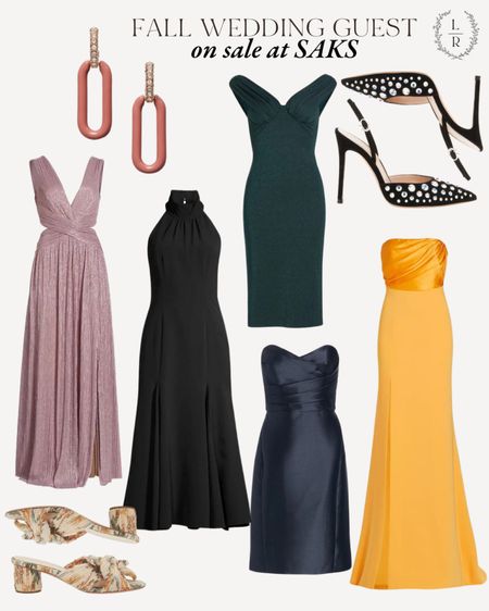 Fall wedding guest dresses. SAKS designer sale  

#LTKsalealert #LTKwedding