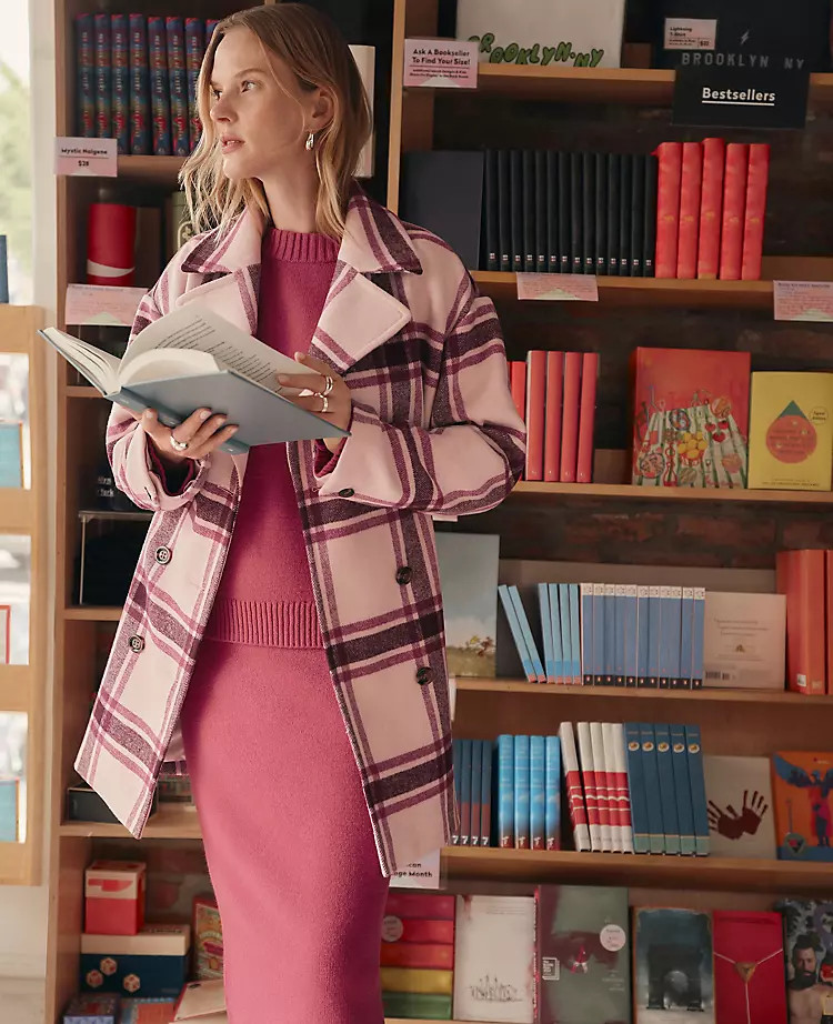 Weekend Collection Plaid Cocoon Coat | Ann Taylor