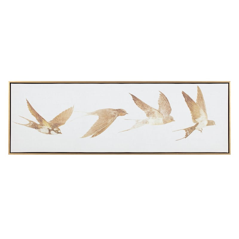 Framed Birds Canvas Wall Art, 36x12 | At Home