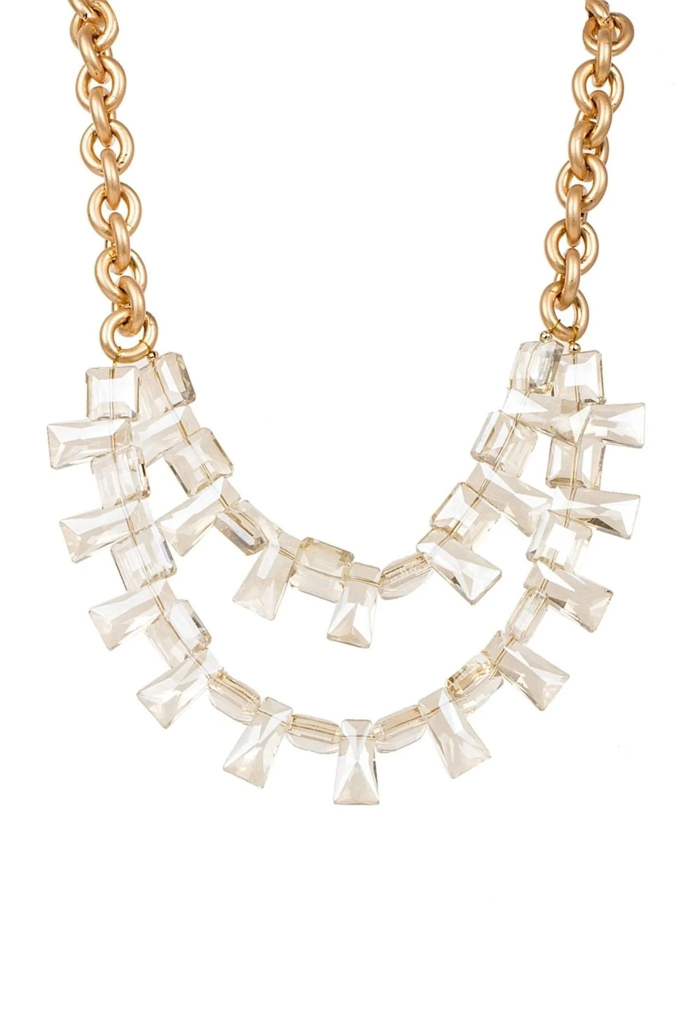Crystal Box Bead Chain Necklace | Saachi