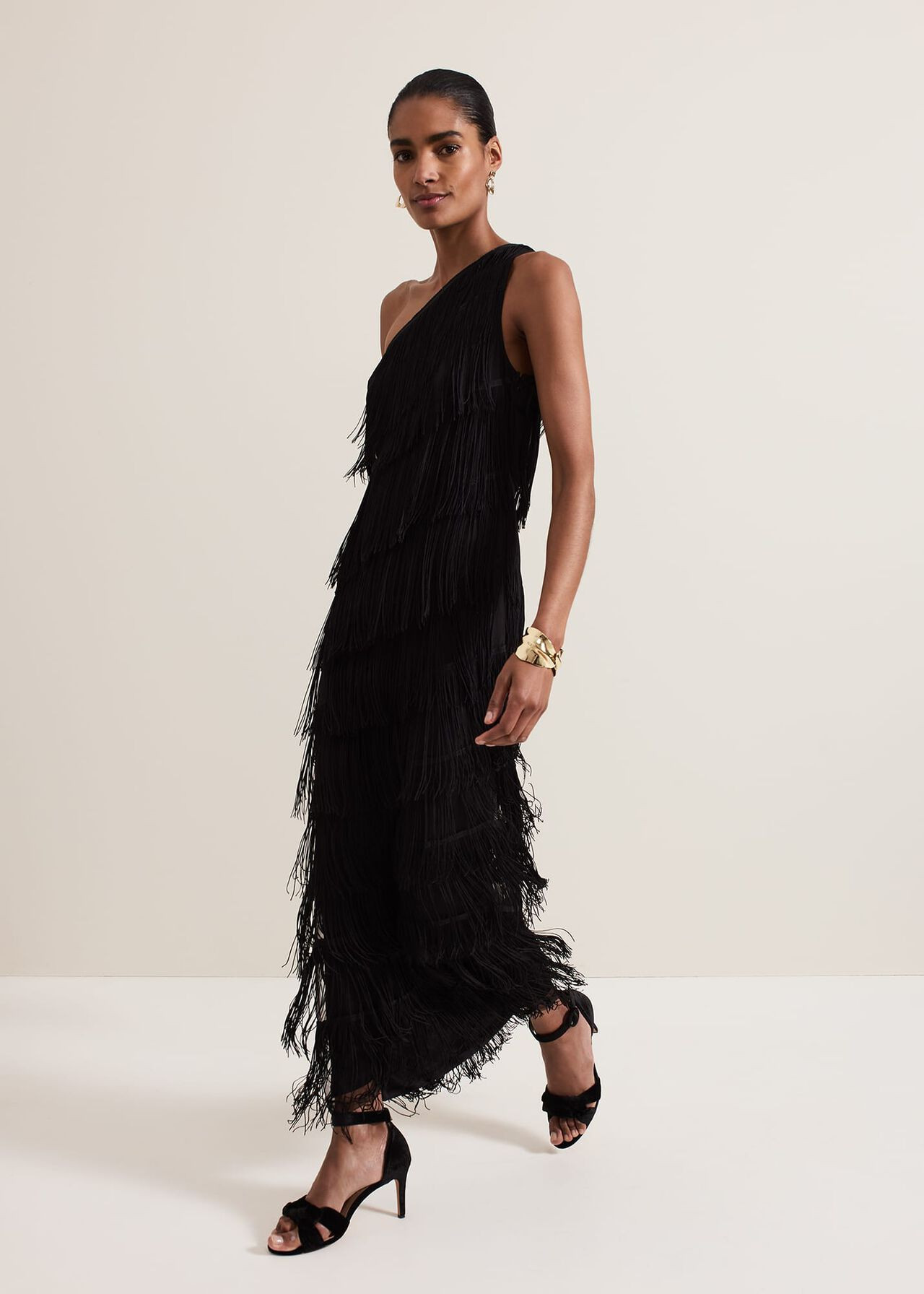 Otto One Shoulder Fringe Maxi Dress | Phase Eight UK | | Phase Eight (UK)