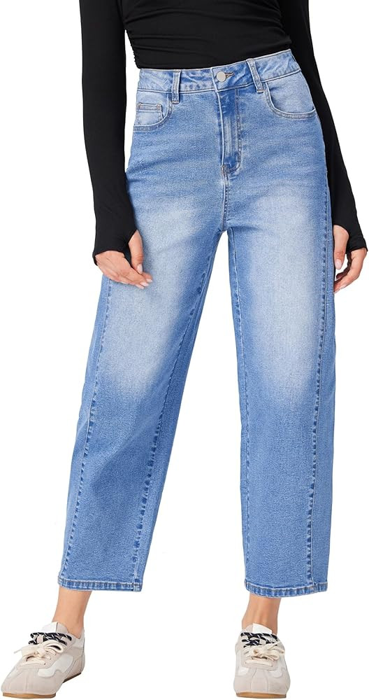CIDER Women's Barrel Jeans High Waisted Baggy Jeans Y2K Boyfriend Jean Vintage Loose Fit Pants Tr... | Amazon (US)