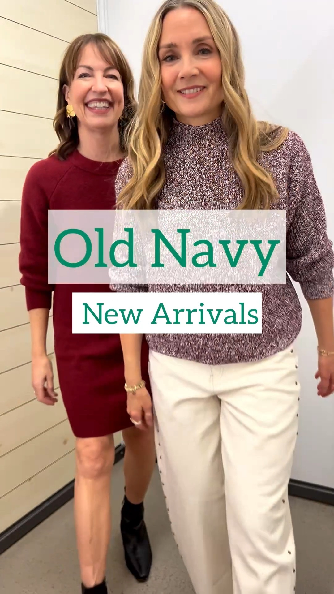 Comment SHOP for links!💙 Old Navy, Part 2! This time it’s all the cozy & casual styles we want to wear right now!🍁

Everything is on sale and less than $40! How cute is Krista’s sweater dress!? We also love @oldnavy jeans—they come in all the cool styles but are so affordable! I personally couldn’t resist the fleece & fringe scarf—they’re just what I’ve been looking for!✅

We’re both 5’6” and wear size small in tops and 4 in jeans. I accidentally grabbed a 4 Petite in the wide leg but I actually love the crop! If you’re petite, these would be the perfect full length!

#LTKFindsUnder50 #LTKOver40 #LTKSaleAlert