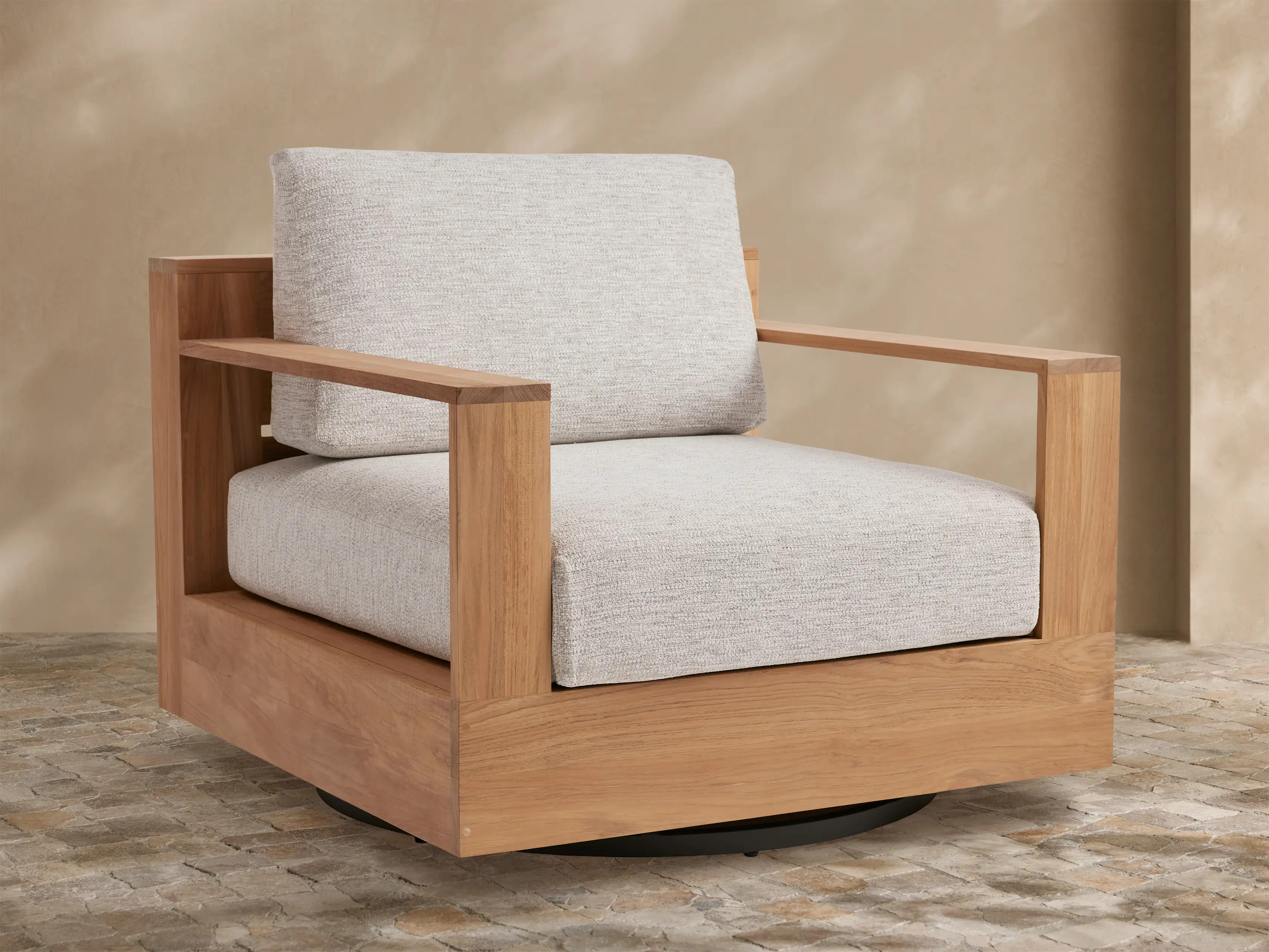 Bal Harbour Outdoor Teak Swivel Chair | Arhaus