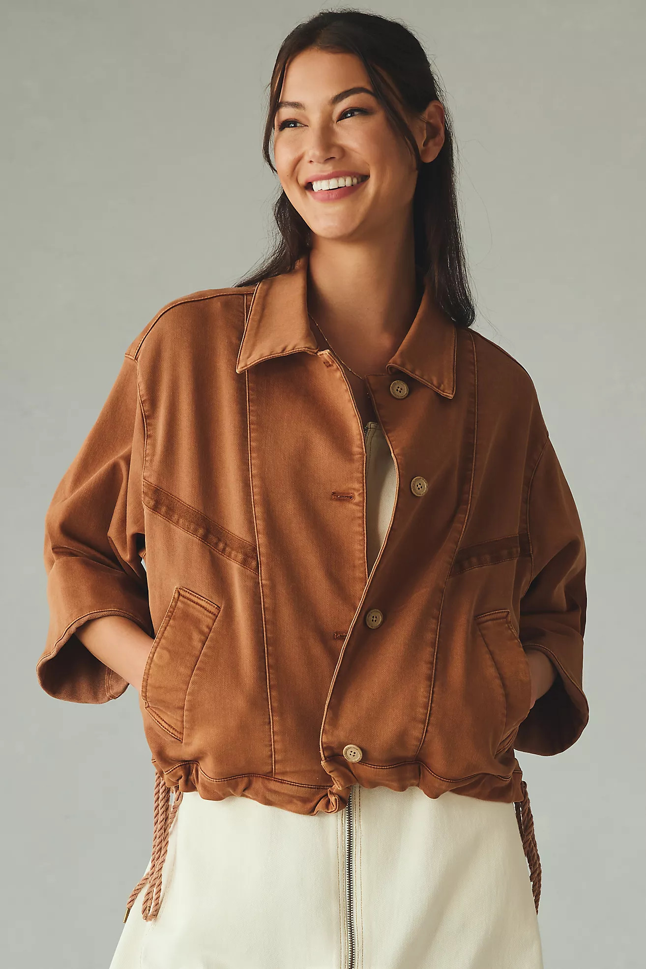 Pilcro Roll-Sleeve Bomber Jacket | Anthropologie (US)
