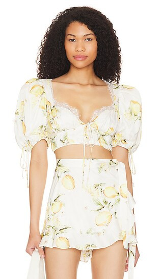 Alana Crop Top in Yellow | Revolve Clothing (Global)