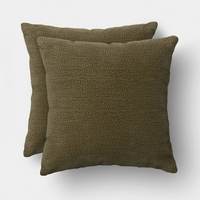 2pk Square Chenille Pillows Green - Threshold™ | Target