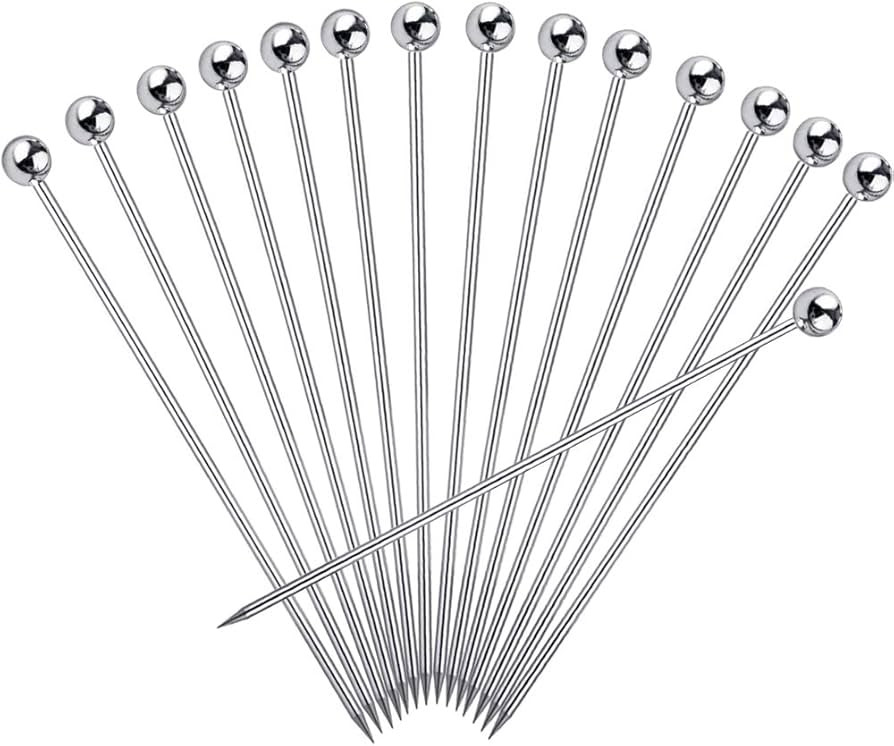 15PCS Cocktail Picks for Drinks, Stainless Steel Cocktail Toothpicks, Reusable Cocktail Skewers, ... | Amazon (US)