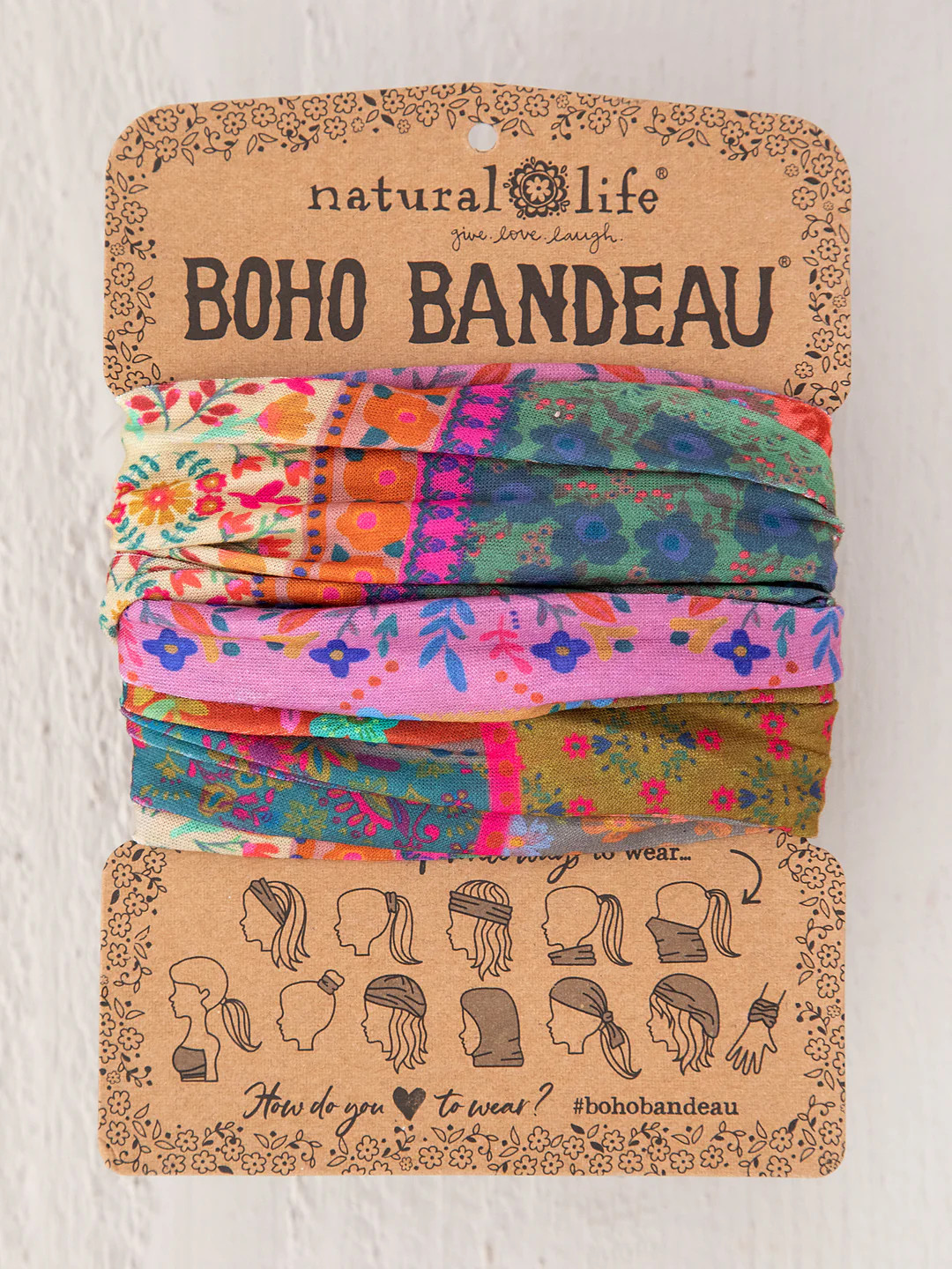 Full Boho Bandeau® Headband - Multi Patchwork | Natural Life